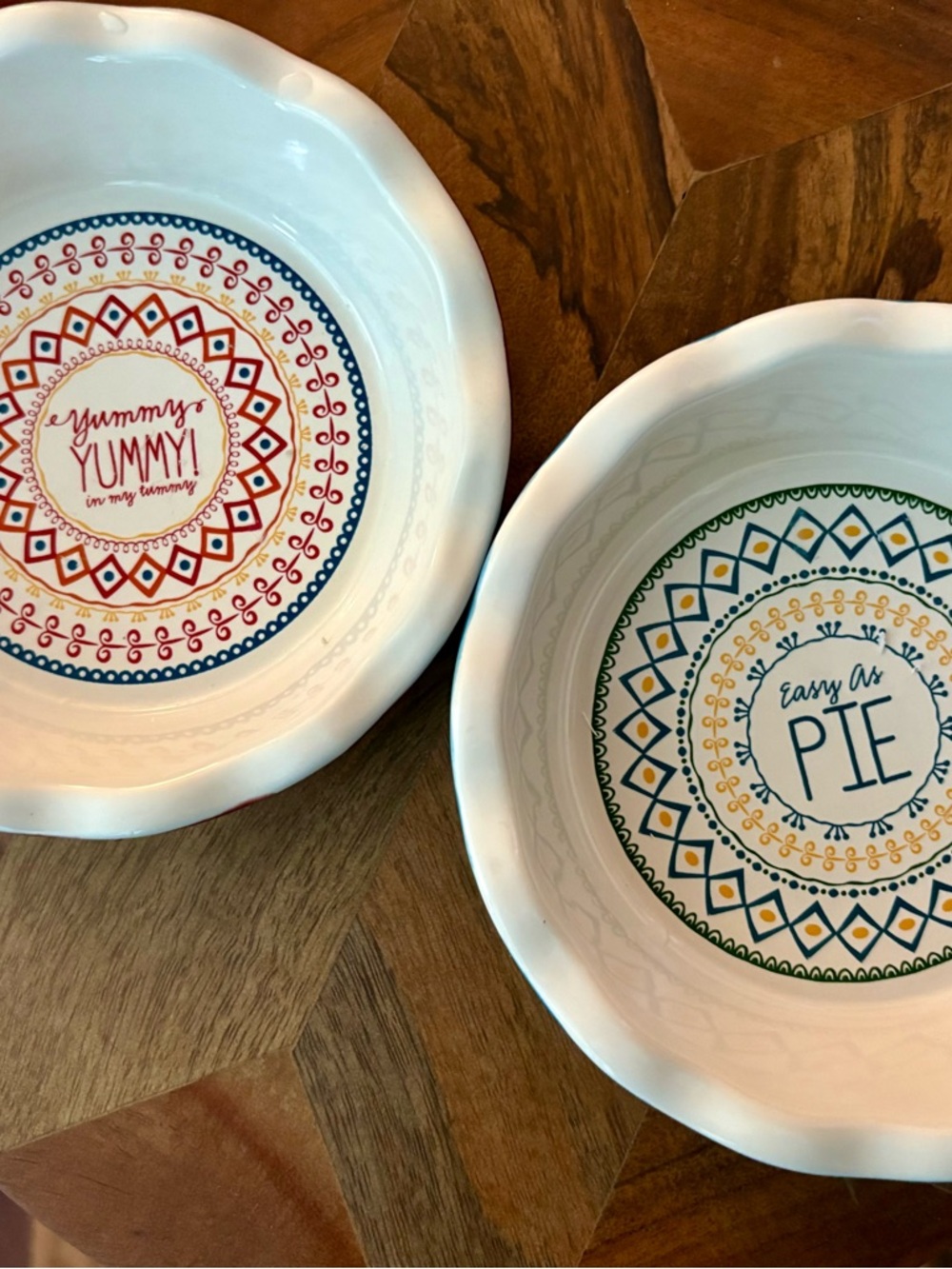 Celebrate It Mini Ceramic Pie Dish 6 inch Lot of 2